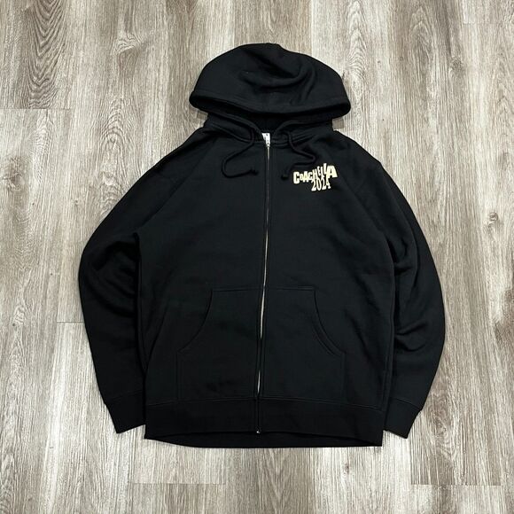 2024 Coachella Lineup Full-Zip Hoodie Men's Size Medium Black - Picture 1 of 5